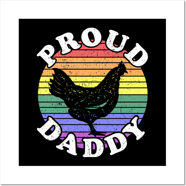 Retro LGBT Proud Chicken Daddy Wall Art by KawaiinDoodle